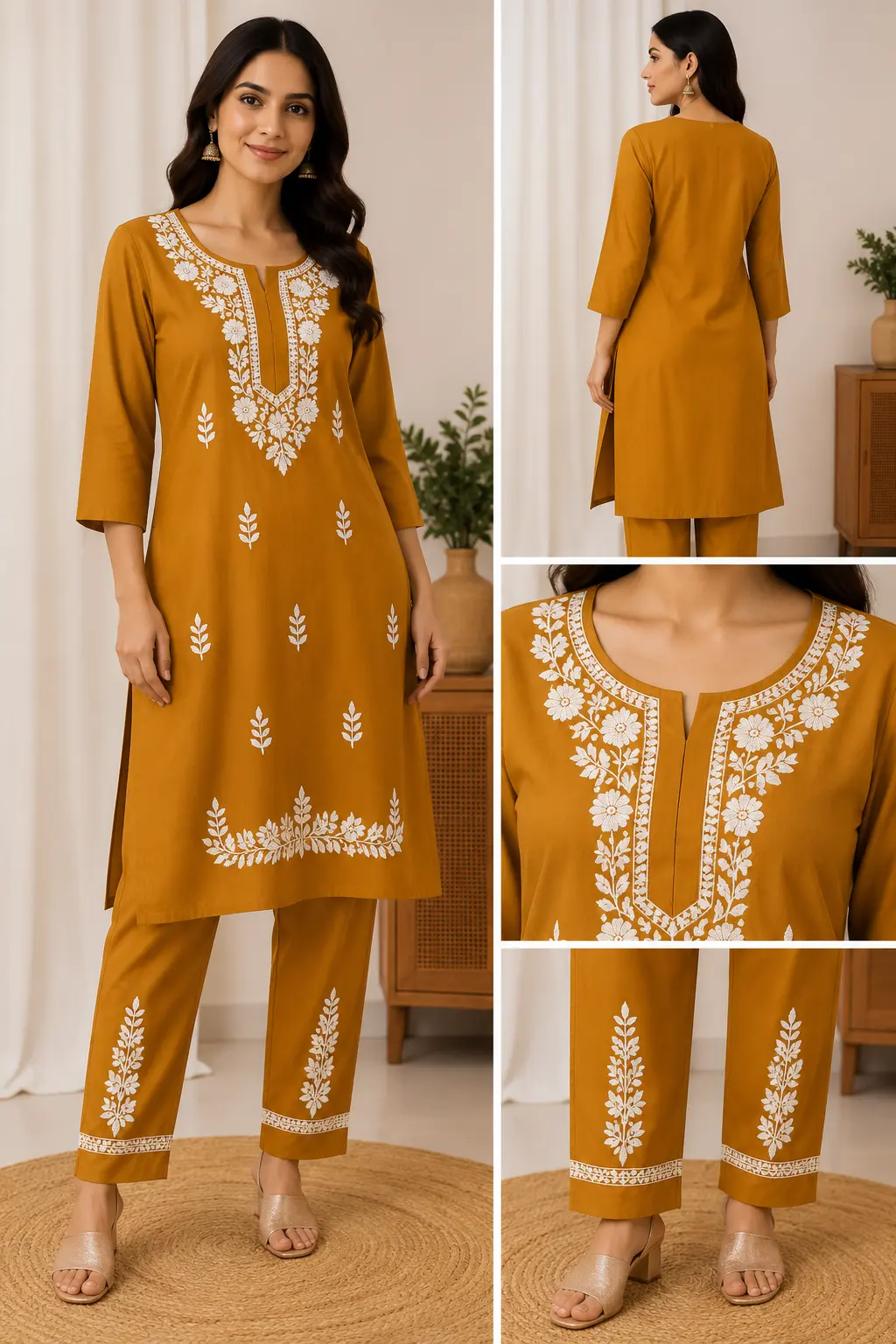 Kurti Set in Mustard Gold